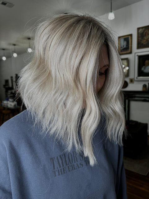 Platinum blonde lob from the Craft Collective Salon Group gallery
