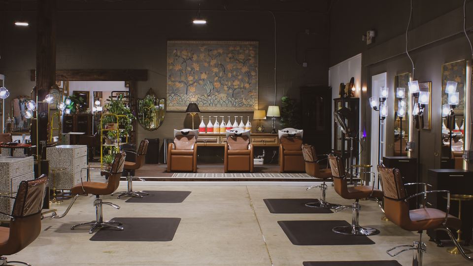 The warm, creative interior of Craft Collective Salon Group