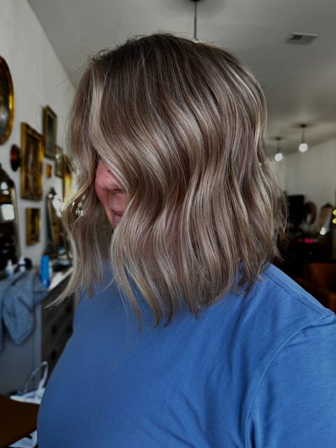 Soft blonde lob with lived-in color, Craft Collective Salon Group